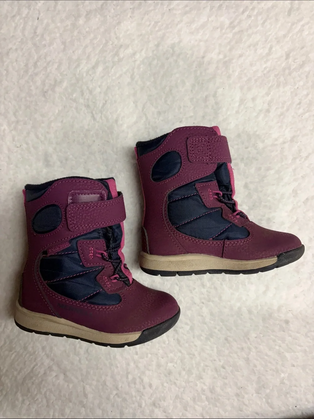 Merrell size 6 toddler Navy and Berry Winter Boots